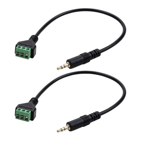 3.5mm Stereo Sound Male Jacks To 3 Pin AV Screw Terminals Adapters Cable With Gold Plateds Connectors 30cm