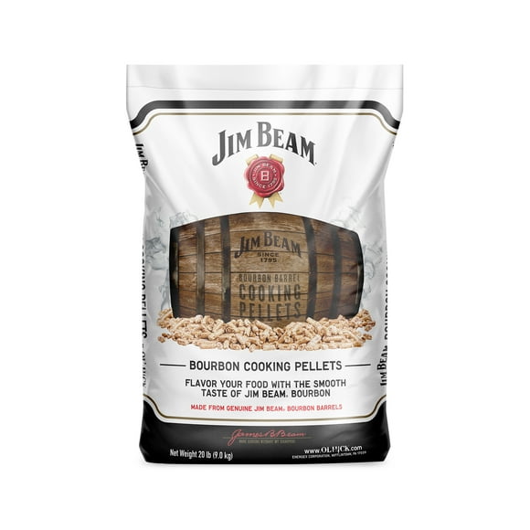 Jim Beam Bourbon Barrel Grilling and Smoker Oak Cooking Pellets, 20 Lb Bag