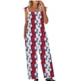 thumbnail image 2 of Virmaxy Salopettes Grande Taille pour Femmes Coupe Ample Imprimée Été Sans Manches Dos Nu Combinaisons Longues Amples Combinaisons Jambes Larges pour Femmes Coupe Ample Rouge-A S, 2 of 5