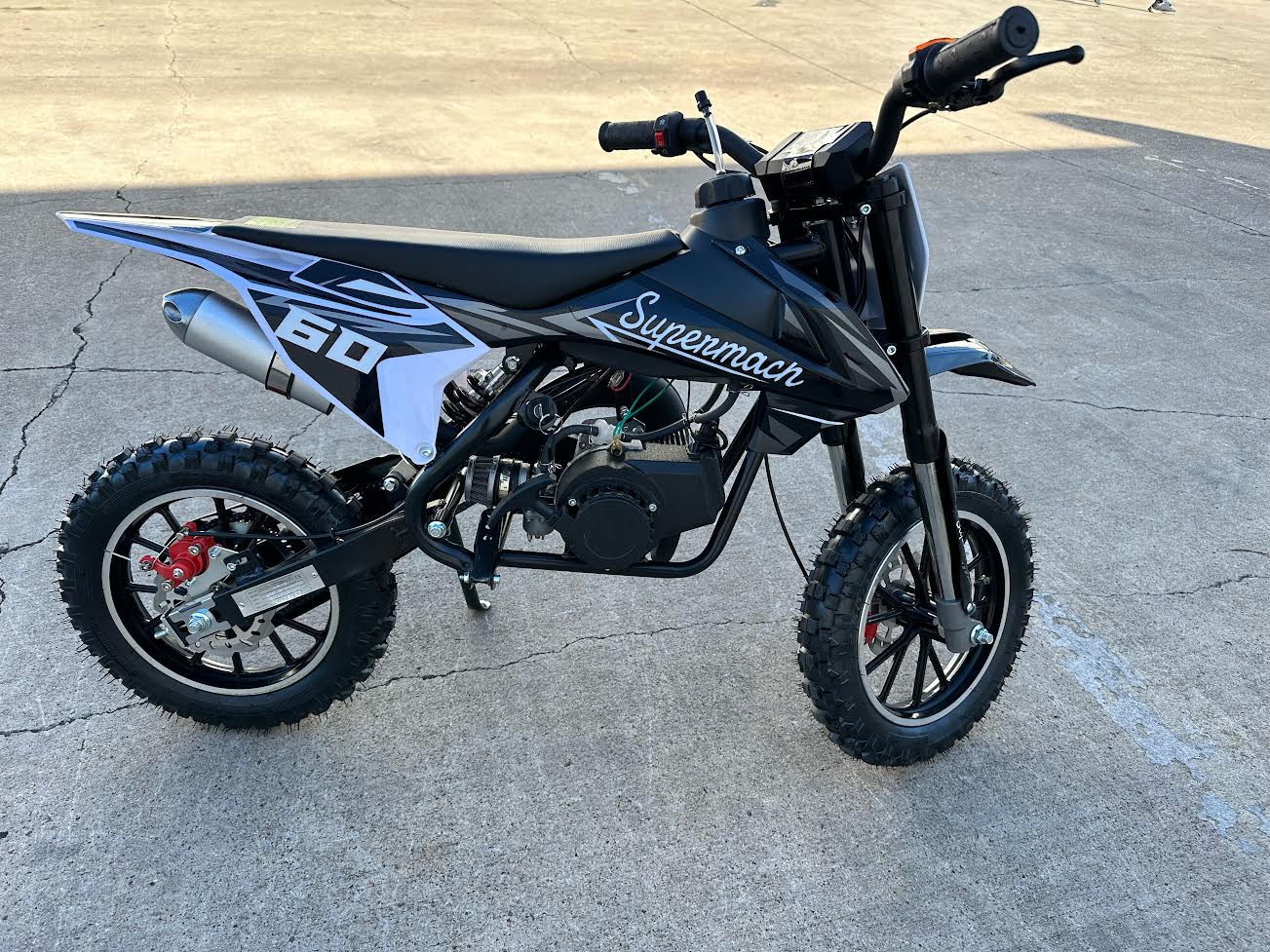 Supermach 49CC 2-Stroke Mini Dirt Bike, Gas Powered, Dakar Pit Bike ...