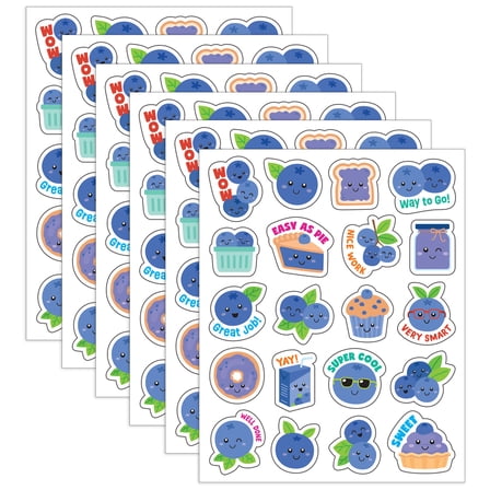 Teacher Created Resources Blueberry Smelly Stickers, 120 Per Pack, 6 Packs