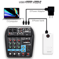 thumbnail image 6 of Professional 4 Channel Digital Mixer Sound Card Microphone Mobile Phone Live Broadcast Recording DJ Audio Equipment(US),1 * 4-channel mixer USB sound card with reverb,Black, 6 of 8
