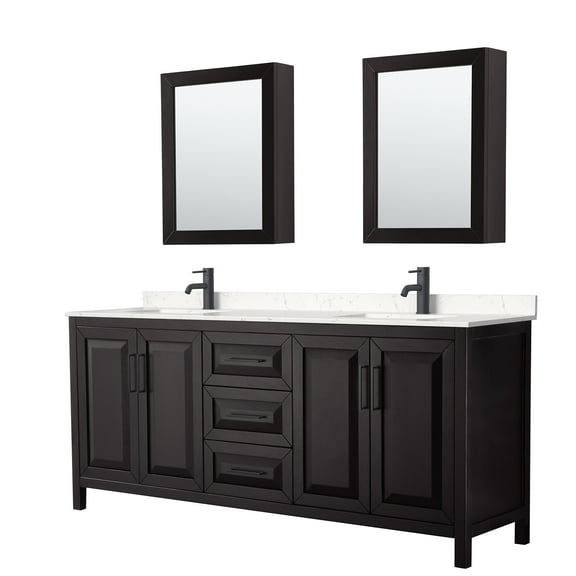 Wyndham Collection Wcv252580d-Vca-Med Daria 80" Free Standing Double Basin Vanity Set -