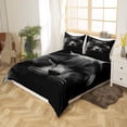 thumbnail image 2 of Impresión de ropa de cama 3 piezas de dibujos animados Mascotas Funda Nórdica Negro Gatos Edredón Colcha, 2 of 5