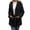 Black, variant on Women's Plush Fleeve Coats Button Down Long Sleeve Cable Embossed Mid Length Hooded Jackets Casual Soft Warm Winter Jackets with Pockets