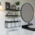 thumbnail image 5 of Estante de baño sobre inodoro, estante flotante para baño montado en la pared con canasta de alambre, estante flotante para decoración de pared, color negro, 5 of 5