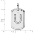 thumbnail image 2 of Diamond2Deal 14K Gold Gold Diamant Initiale U Dog Tag Charme pour Femmes (W - 0.7 Pouce), 2 of 4