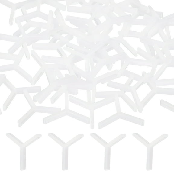 Uxcell 1/16" (1.5mm) Y Type Tile Spacers, 300 Pcs Suit 1.5 mm Plastic Floor Wall Hexagonal Tile Spacers for Floor Wall Spacing Paving Tiling Installation Leveling Laying Tools, White