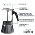 thumbnail image 5 of The London Sip Glass and Stainless Steel Stovetop Espresso Maker, Moka Pot Italian Coffee Percolator, Large (15.2 oz), 5 of 6