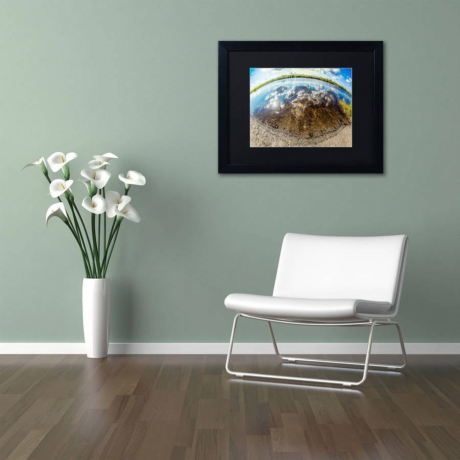 Trademark Fine Art "Earth Eyeball" Canvas Art by Yale Gurney, Black Matte, Black Frame