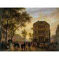 thumbnail image 2 of Giuseppe Canella 14x11 Gold Ornate Wood Frame and Double Matted Museum Art Print Titled - The Theater of the Ambigu-Comic and the Boulevard Saint-Martin (1830), 2 of 4