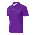 thumbnail image 4 of Mens Fashion Polo Shirts Cotton Classic Short Sleeve Thermal Button Shirt with Pocket Purple 3XL, 4 of 5