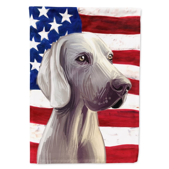 Weimaraner American Flag Flag Canvas House Size