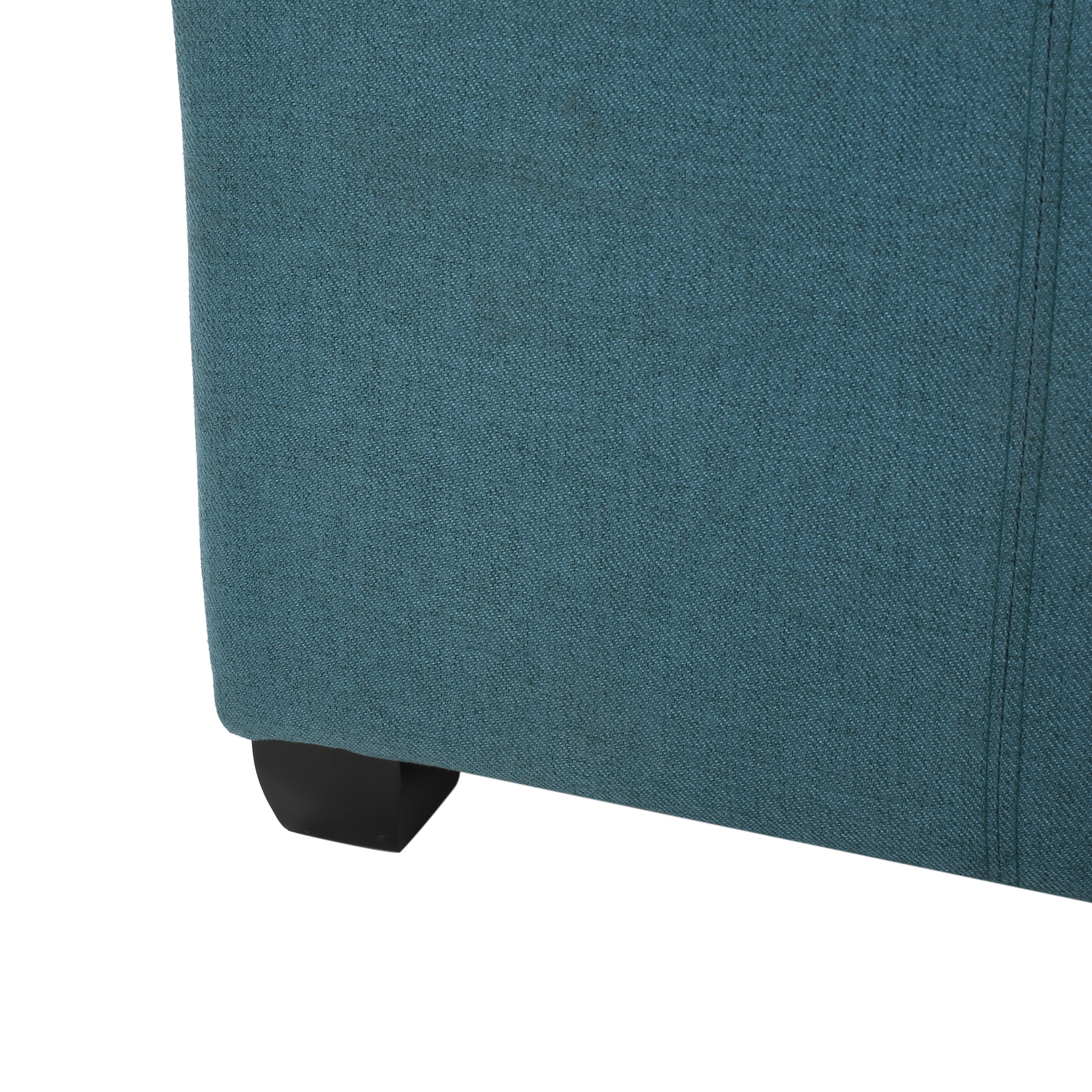 Noble House Lomita Dark Teal Fabric Storage Ottoman