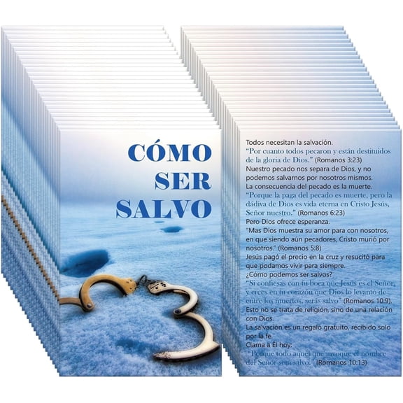 100-Pack Cómo Ser Salvo Gospel Tract Cards – Spanish Christian Evangelism Cards with Broken Chains Artwork, Salvation Message, Faith Teaching, Church Outreach & Blessing Bag Inserts