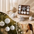 thumbnail image 4 of Dreisshy Christmas Balls Ornaments for Christmas Tree 10Pcs, Flocked Christmas Bulb Ornaments Set - Decorative Hanging Baubles, Shatterproof Christmas Decorations, Silver White, 4 of 7
