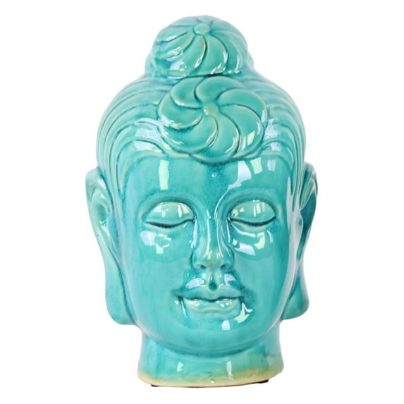 Urban Trends Ceramic Buddha Head Sculpture with Buns Ushnisha