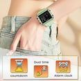 thumbnail image 6 of Digital Watches for Men Women Waterproof Unique Rectangle Watch Stopwatch Countdown Alarm Analog Silicone Strap Transparent Case, 6 of 7