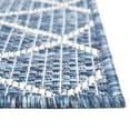 thumbnail image 5 of Unique Loom Outdoor Trellis Collection Area Rug - Gitter (2' x 6' 1" Runner Blue/Ivory), 5 of 6