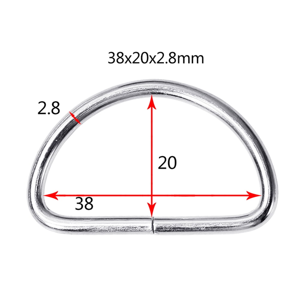 BESTOYARD 100Pcs Plated Silver D Ring Buckle for Craft Use Durable Metal Rings for Bags and Belts