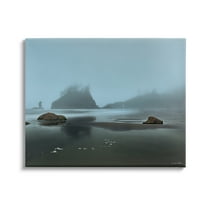 Stupell Industries Foggy Shore Landscape Landscape Photography Gallery Wrapped Canvas Art Print Wall Art, 30 x 24