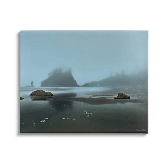 Stupell Industries Foggy Shore Landscape Landscape Photography Gallery Wrapped Canvas Art Print Wall Art, 30 x 24