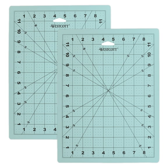 Westcott Self-Healing Craft Cutting Mat with Grid, 9" x 12", Pack of 2