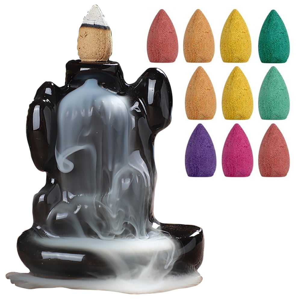 iMeshbean Ceramic Waterfall Incense Holder Backflow Cone Burner