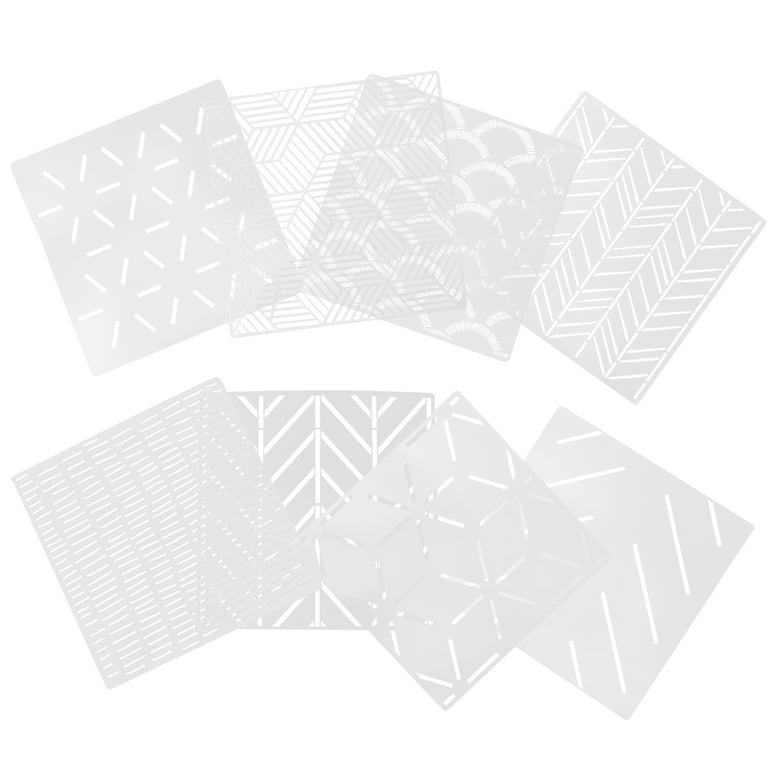 OUNONA 8pcs Geometric Wall Stencils DIY Painting Templates Wall