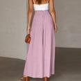 thumbnail image 6 of Miluxas Womens Wide Leg Palazzo Pants Summer Elastic High Waist Flowy Culottes Casual Loose Fit Boho Beach Vacation Trousers with Pocket Purple, 6 of 7