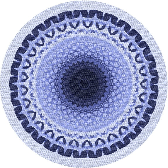 Ahgly Company Indoor Round Patterned Heavenly Blue Area Rugs, 6' Round