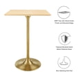 thumbnail image 6 of Modway Lippa 28" Square Modern Wood & Metal Bar Table in Gold/Natural, 6 of 7