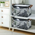 thumbnail image 2 of Yayeee Foldable Storage Basket for Shelves with Handles Waterproof Cloth Bins, Astronaut with Beer, 2 of 7