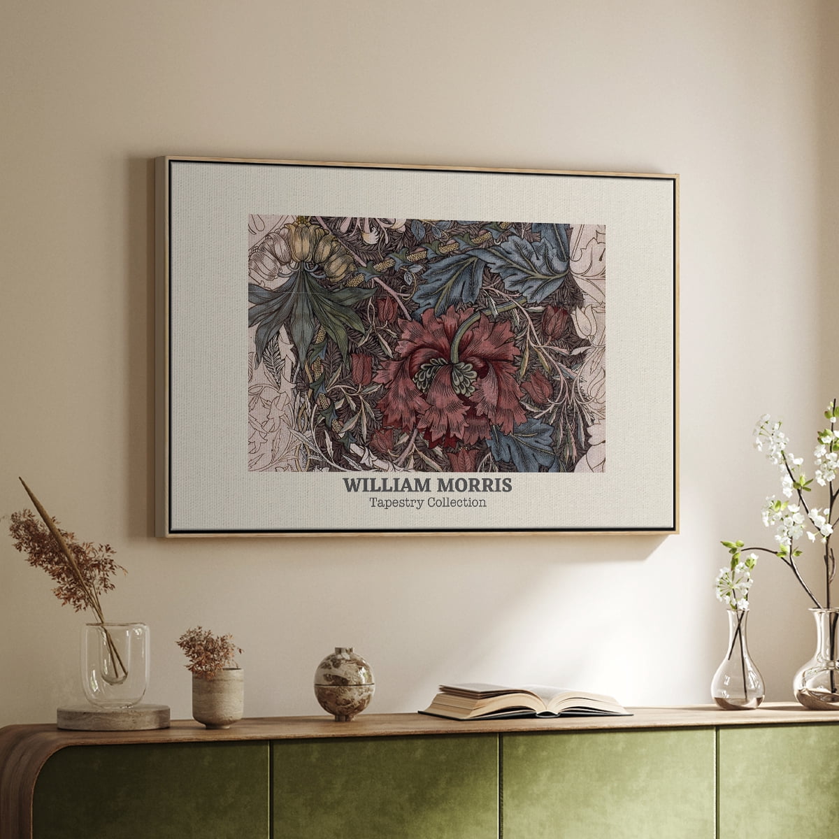 Vintage Abstract Print-XL Framed in Natural Wood Wood Gallery Wrapped Canvas 17 in. x 25 in.