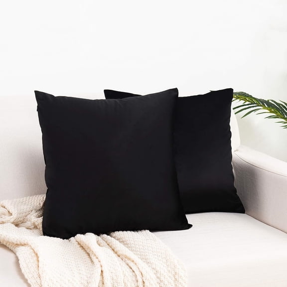 Nmkwnr 2 Pack Soft Velvet Pillow Covers Solid Color Square Decorative Pillow Cases for Sofa Bed Office, 16"x16"