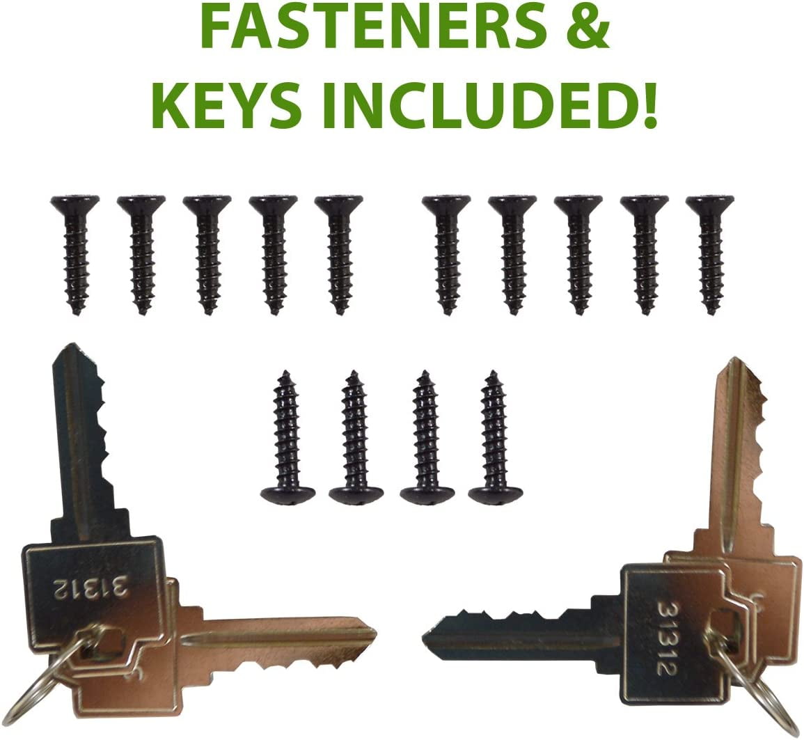 Keystone Black Zinc Key-Lockable Latch - One-Sided Gravity Latch For Gates, Keyed Alike