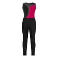 thumbnail image 3 of TiaoBug Kids Girls Rhinestones Sleeveless Gymnastics Dance Leotard Bodysuit And Leggings Pants Athletic Dancewear Hot Pink&Black 10, 3 of 7