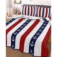 thumbnail image 3 of Quilts Twin XL Size, Nautical Anchor Soft Comforter Bedding Set for Bed, Red Navy Blue White Stripe Geometric Lightweight Quilted Bedspread with Pillow Cover(2 Pieces) for All Season, 68x98 Inch, 3 of 6