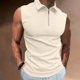 thumbnail image 2 of Chaleco informal sin mangas de poliéster para hombre - Camiseta deportiva de color liso para el gimnasio/vacaciones - Tallas S-XXXL, lavable a máquina, 2 of 5