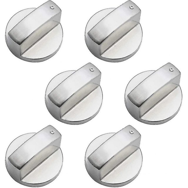 6 piezas de perillas de control de metal universales Perilla de estufa de gas Perillas de control universales de 6 mm Perilla de estufa para estufa de gas Horno Cocina Horno Placa QMH