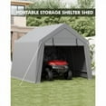 thumbnail image 2 of Shelter Storage Shed,Portable Garage Carport for Motorcycle,Boat, or Garden Tools,Bicycle Storage Shed with Roll-Up Zipper Door and Vent,Motorcycle Shelter with Waterproof PE Tarp, 2 of 7