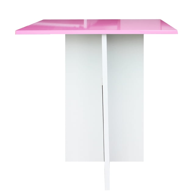 Mesa De Centro Minimalista Vinil Metalico Mdf Melamico Resistente Rosa