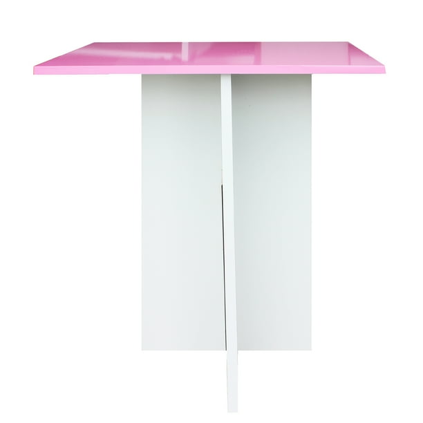 Mesa De Centro Minimalista Vinil Metalico Mdf Melamico Resistente Rosa
