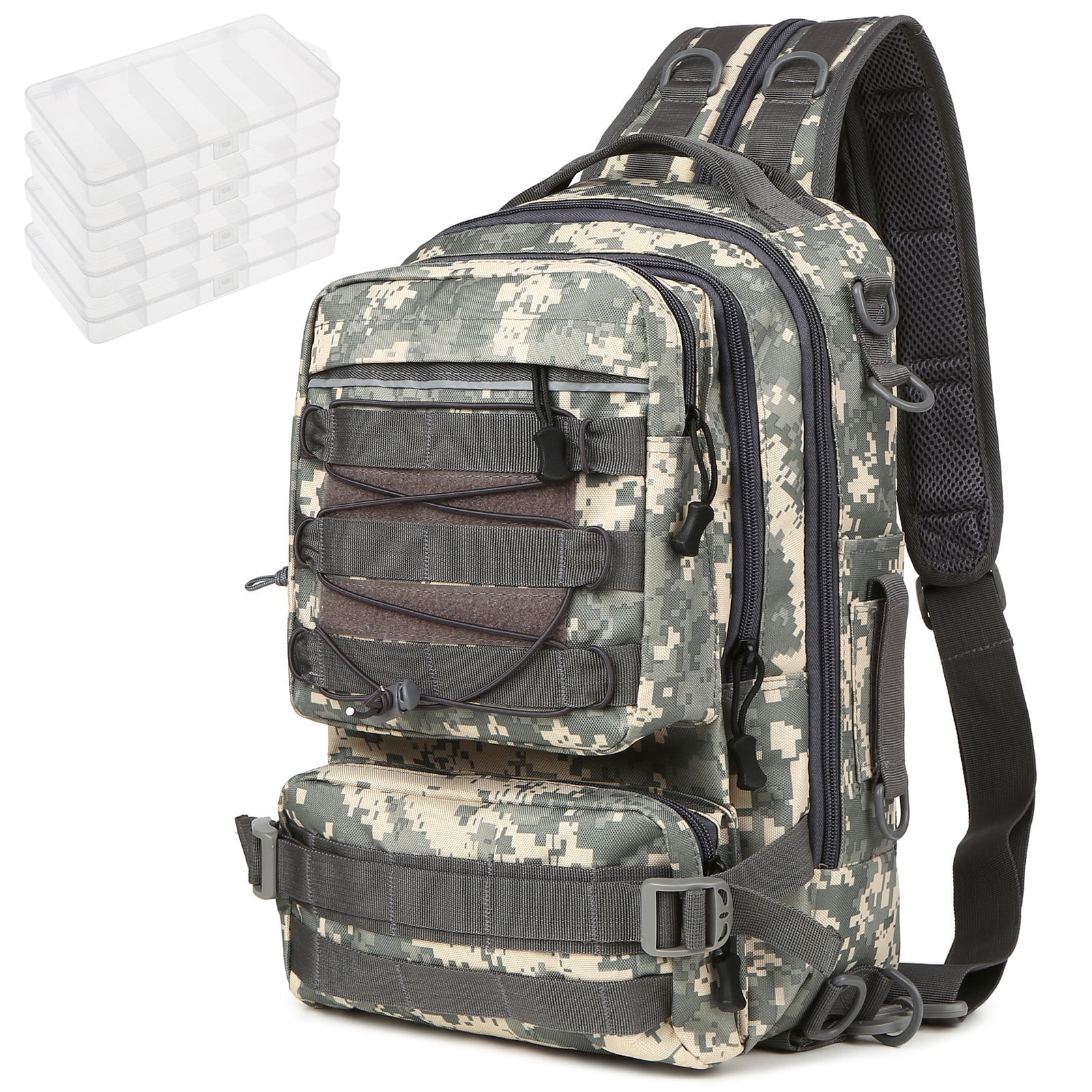 Bag Fishing Tackle Backpack With 4 Trays Storage Bag Outdoor Shoulder Backpack Water-Resistant Fishing Gear Bags With 4 Tackle Box Fishing Gear Bag