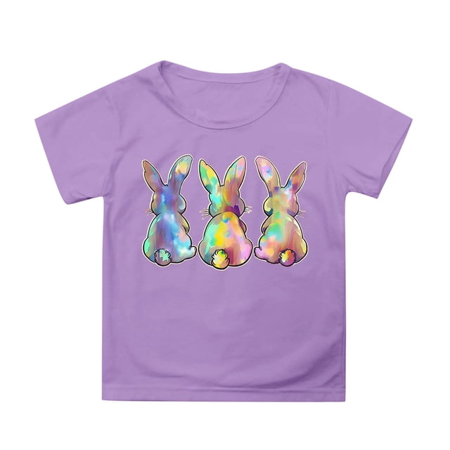 Xuewenshw Hauts d'Été pour Enfants Manches Pétales Col Rond Décontracté T-Shirts Unis Graphiques pour Tout-Petits