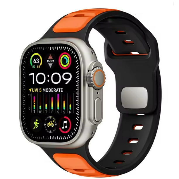 Correa de Silicona Transpirable para Apple Watch, Bicolor, Deportiva