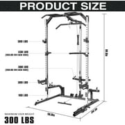 Lmdex Power Cage Power Rack with LAT Pulldown Workout Cage Dip Handles Cable Pulley SystemSquat Rack for Home Gym