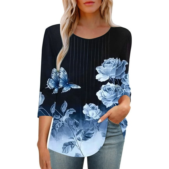 Flattering 3/4 Sleeve Tops For Women Womens Tank Tops Athletic Sets 3/4 Sleeve Shirts For Women Pack Cotton White Blouses For Women Dressy Casual Square Neck Cropped 3/4 Sleeve For Women Graphic