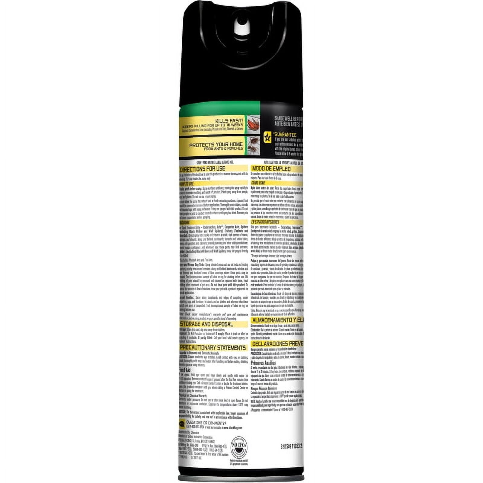 Black Flag Ant & Roach Killer Spring Fresh Scent Aerosol Spray, 17.5 oz, Can