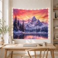 thumbnail image 5 of Snow-Capped Mountain Peak in Sunset Reflection, Serene Watercolor Style for Nature Lovers, Scenic Landscape Decor, Christmas Gift Tapestry Wall Hanging for Bedroom, Living Room and Dorm, 5 of 7